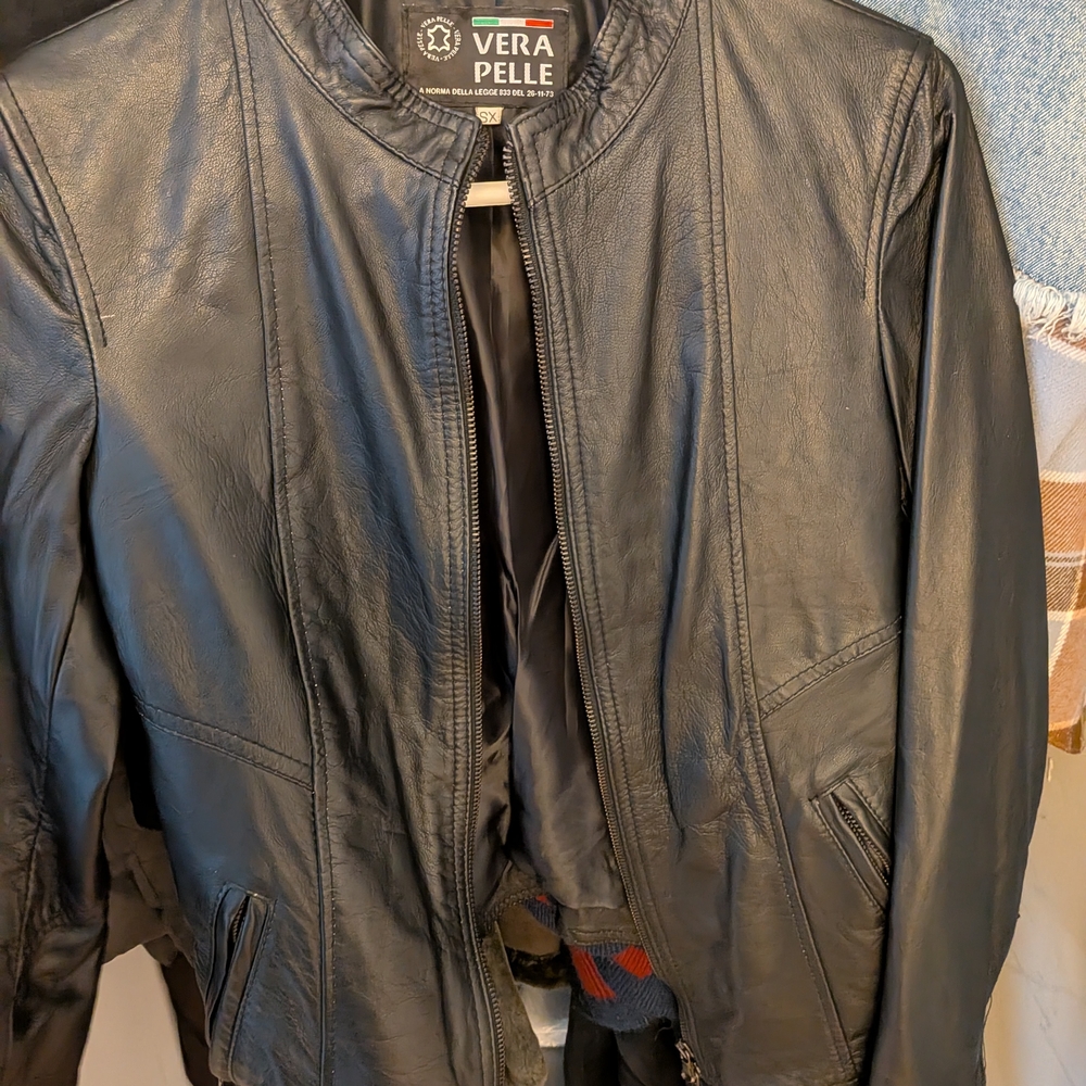 Vera Pelle Men's Black Leather Jacket